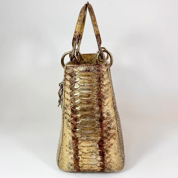 Christian Dior Metallic Snakeskin Medium Lady Dior Bag - Picture 5 of 15